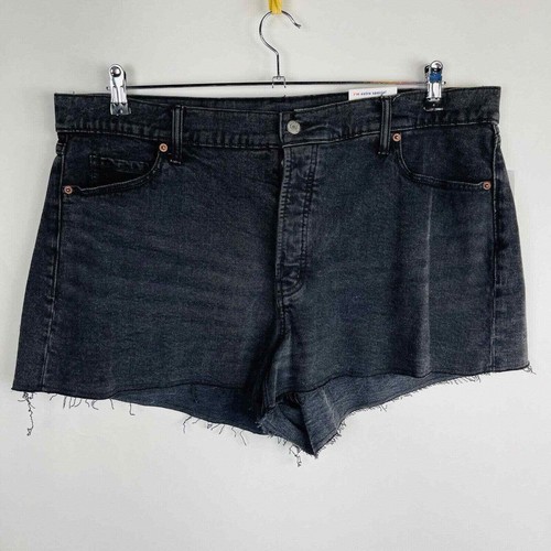 Nuevos Pantalones Cortos Vaqueros Old Navy Talla 20 Plus High Rise Sky-Hi A-Line Negro Dobladillo Crudo Nuevos con Etiquetas - Imagen 3 de 8