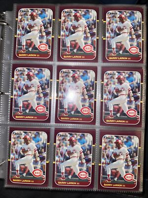 BARRY LARKIN 1987 Donruss Opening Day Rookie RC Card #191-9 Count Lot Fresh