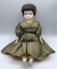 Handcrafted 17.5 China Shoulder Head Brunette Lady Fashion Porcelain Doll