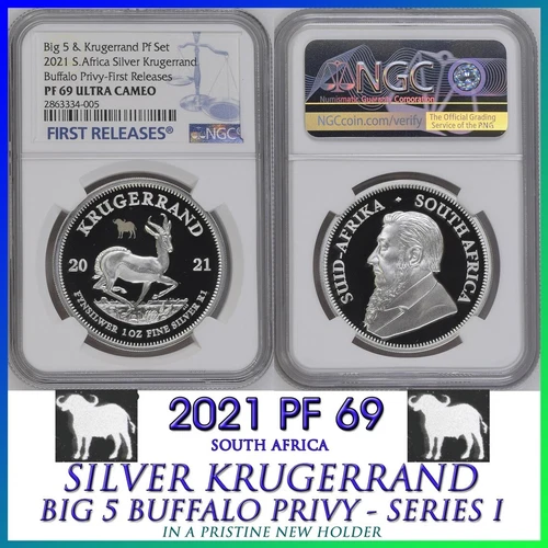 2021 Silver Krugerrand BUFFALO PRIVY NGC PF69 South Africa FIRST RELEASES