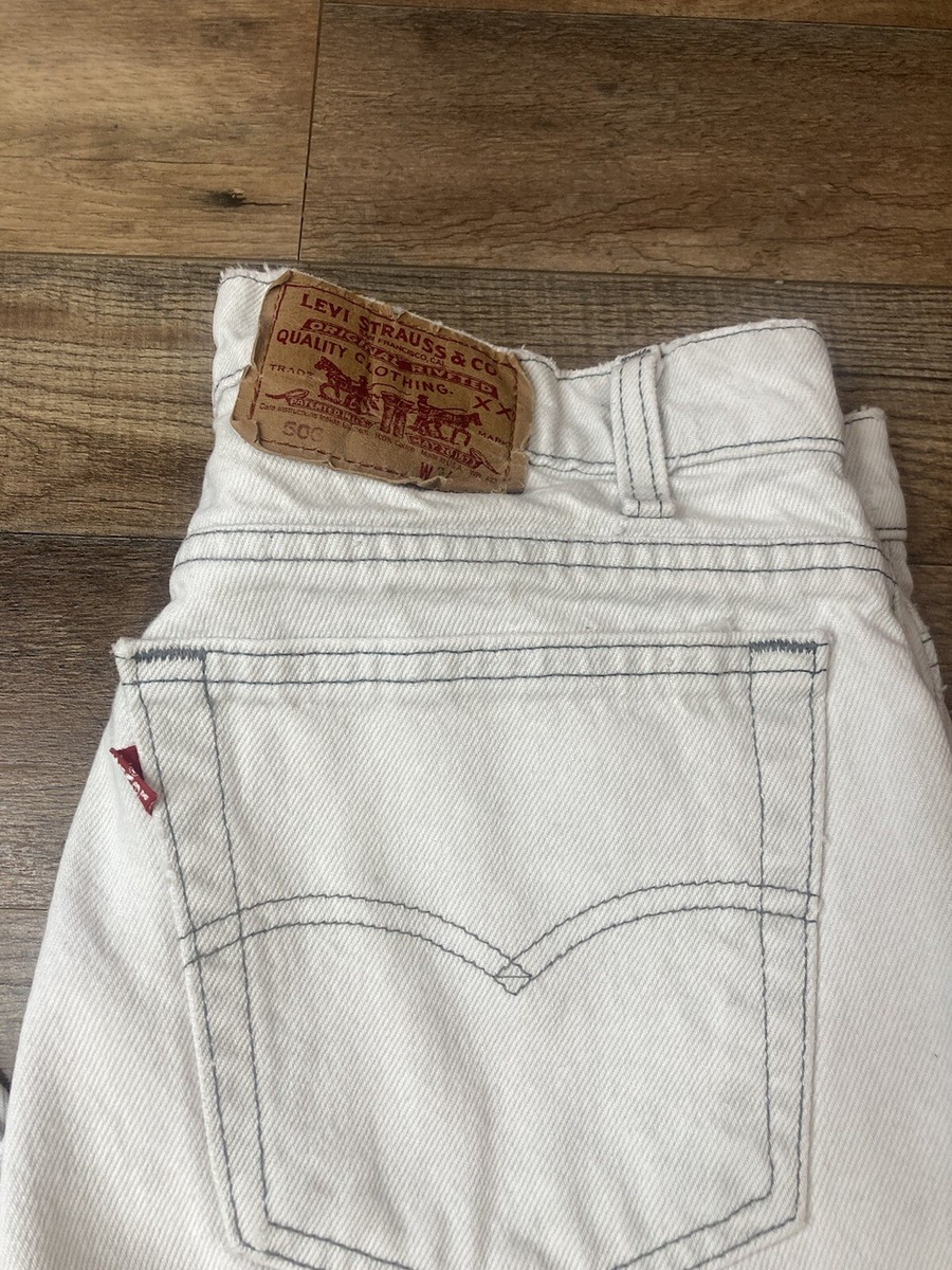 Levi's 1980'sVintage 506 White Jeans Size Tag 34x32 Fit 32x31 USA