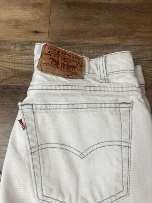 Levi's 1980'sVintage 506 White Jeans Size Tag 34x32 Fit 32x31 USA