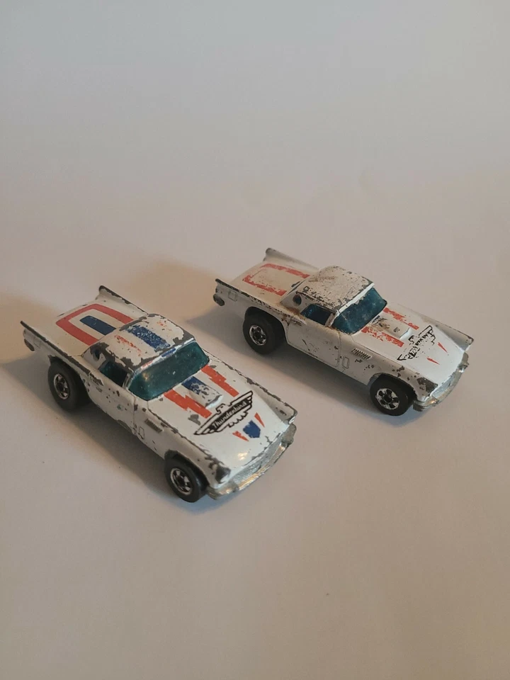 Vtg Lot of 2 1977 Hot Wheels '57 T-Bird Ford Thunderbird White HONG KONG! RARE! - Image 2 of 4