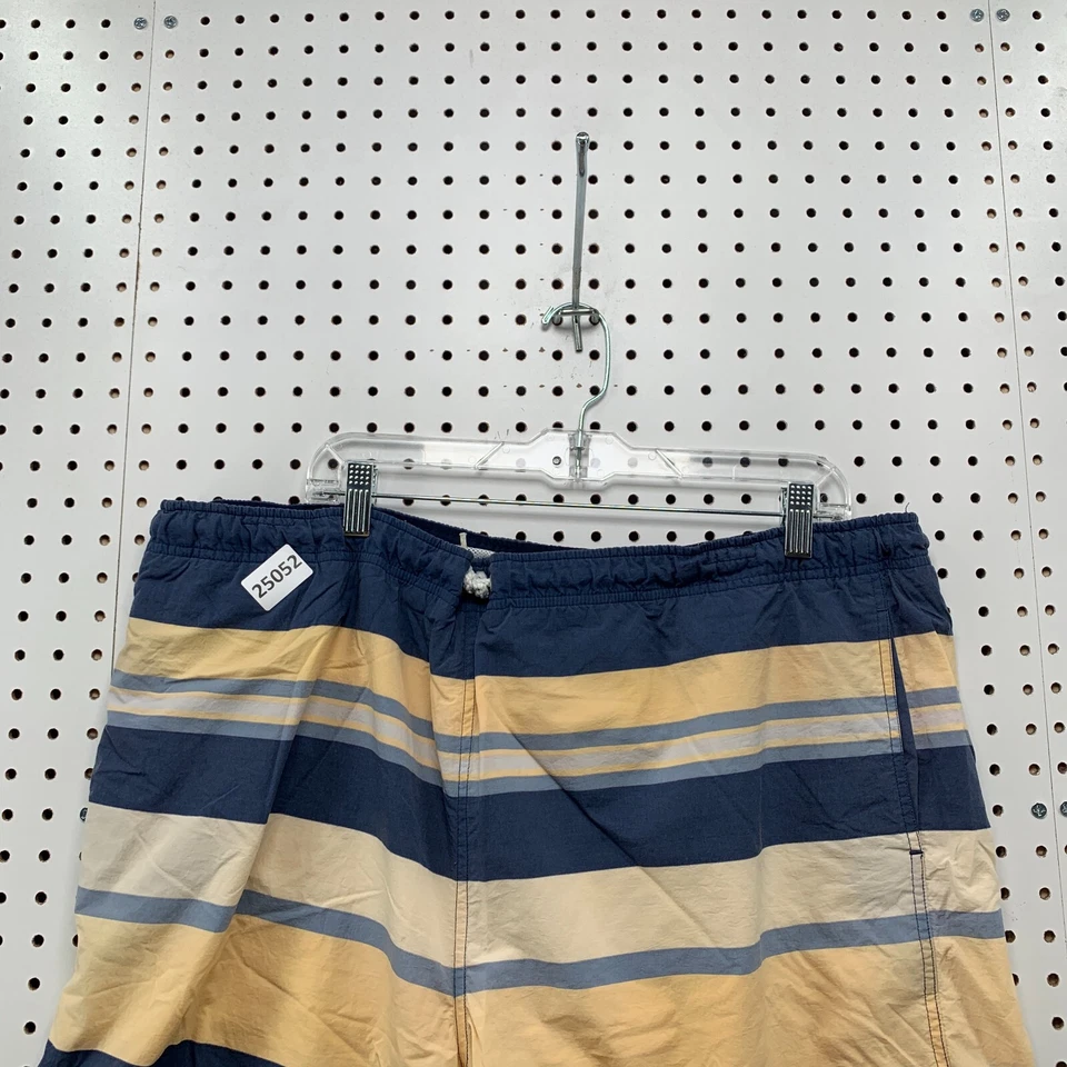 Baúl de baño Tommy Hilfiger azul marino amarillo a rayas forrado de malla para hombre XL se adapta a 41x8 Foto 2 de 4