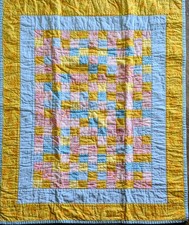 2016 Handmade By CR 35" x 29" Baby Lap Quilt Pastels