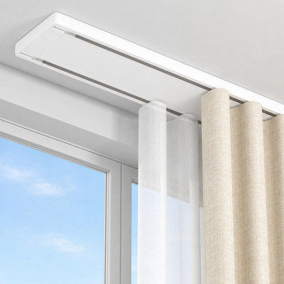 Double Curtain Track Ceiling Mount 6Ft with Saw (DIY Cuttable)