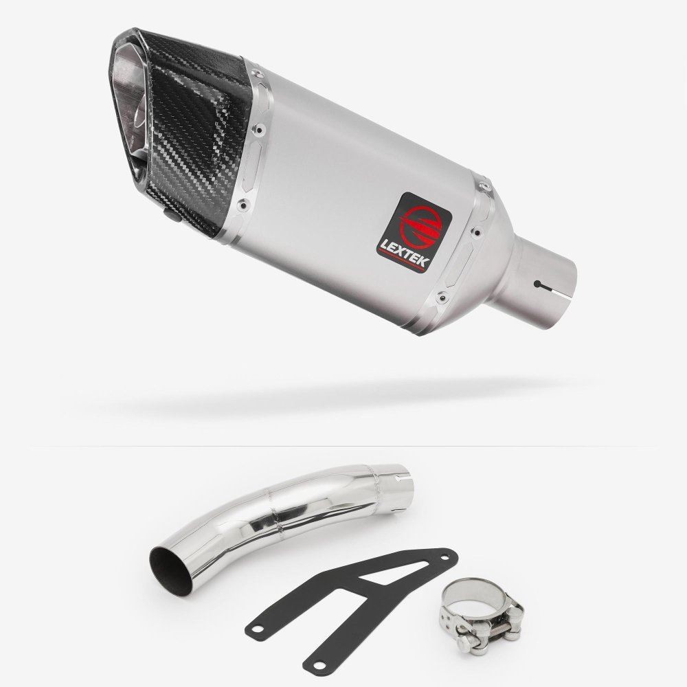 Lextek SP5 Matt Stainless Steel Exhaust 200mm Low Level with Link Pipe