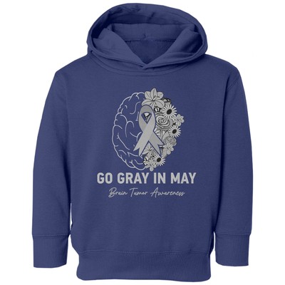 Go Gray In May - Brain Tumor Awareness Support Toddler Hooded Sweatshirt