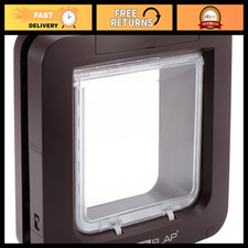 Microchip Pet Door for Cats Dogs - Brown, Secure Easy Install, Weatherproof