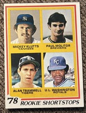 Paul Molitor Alan Trammell 1978 Topps #707 Rookie Card HOF Sharp See Pics. rookie card picture