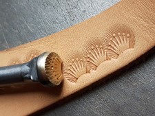 013-27X Lined Borders with crown fine lines Brass hand made Leather stamp