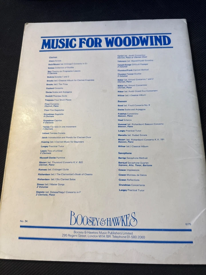 Romantic Music For Clarinet by Weber Bruch Gade Spohr Boosey & Hawkes Music Book - Image 2 of 4