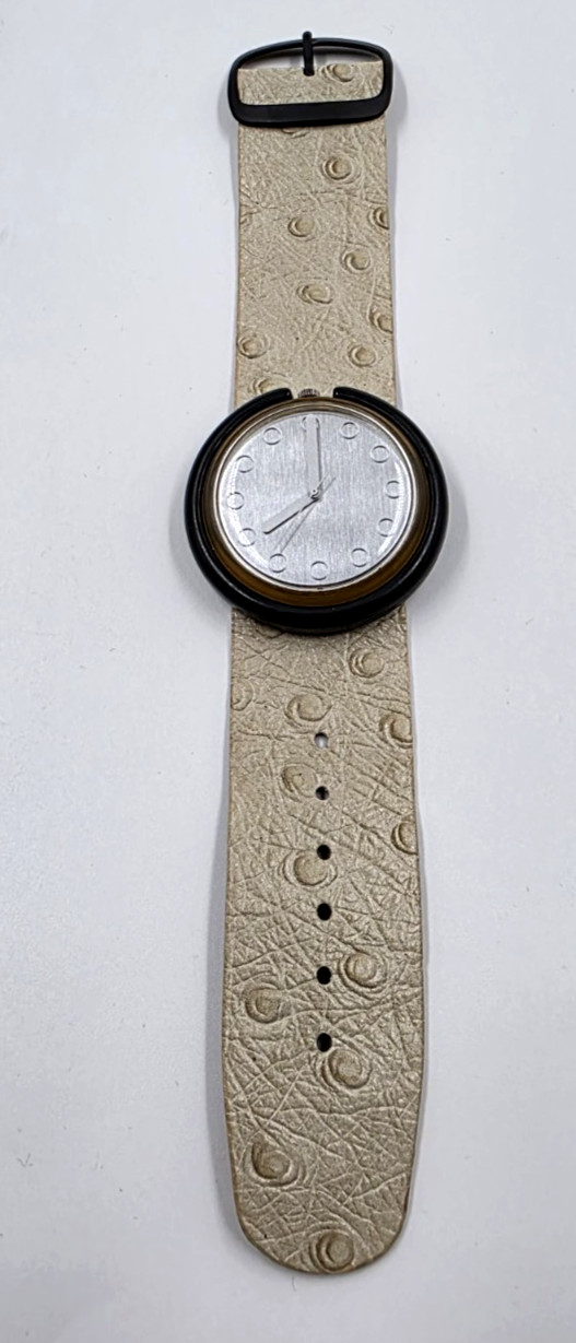 POP Swatch 1990 Silversilk PWBK129 | Silber Armbanduhr Analog selten Vintage ✅