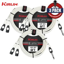 3-PACK Kirlin LightGear 6FT 1/4" Mono To Dual 1/4" Mono Jack Y-Cable LGY-324-06