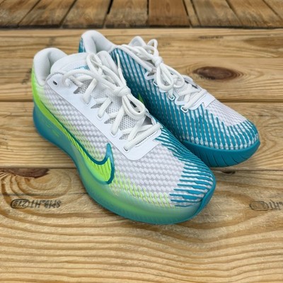 NikeCourt Air Zoom Vapor 11 DR6965-104 Womens Size 8 Tennis Shoes White Teal