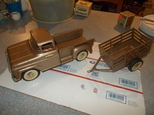 Vintage 1960's Tonka Turquoise Stake Pickup Truck and Trailer