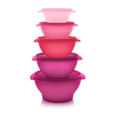 Tupperware NEW  Servalier 5-Pc Bowl Set PINK Stackable