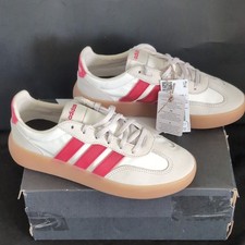 adidas Barreda Decode J Unisex White Red Gum Lace-Up Low Top Sneakers