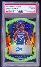2020 Panini Select Tyrese Maxey Rookie Rc Neon Green Auto 99 Psa 9 Mint 156 2020 Panini Select Tyrese Maxey Rookie Rc Neon Green Auto 99 Psa 9 Mint 156