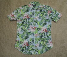Ralph Lauren Shirt Mens Small Multicolor Hawaiian Floral Slim Fit Short Sleeve