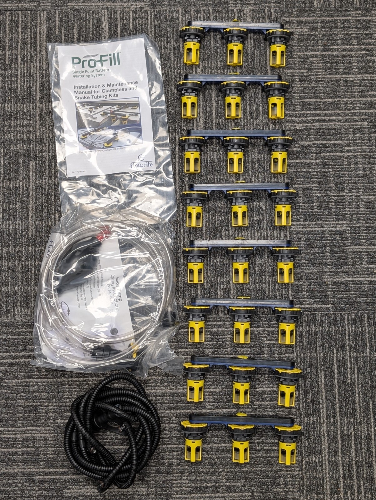 Flow-Rite Pro-Fill battery watering system for 48v Trojan batteries 8 X ...