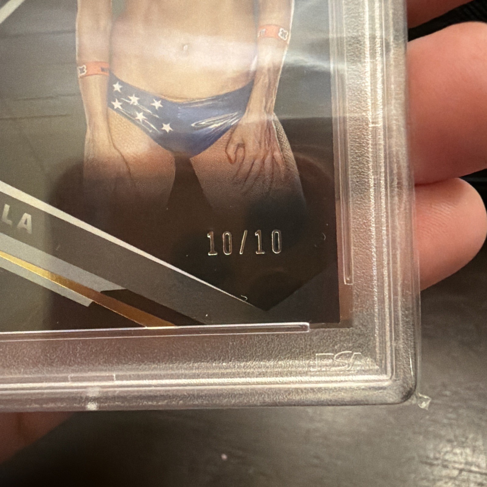 2022 Panini Chronicles WWE Nikki Bella Black Gold /10 PSA 9 Bella Army view 2