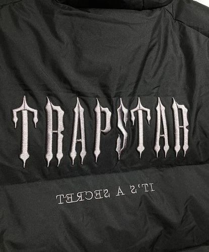 Authentic TRAPSTAR DECODED HOODED PUFFER Jacket M Black Men TSJP003 #6265 image 5