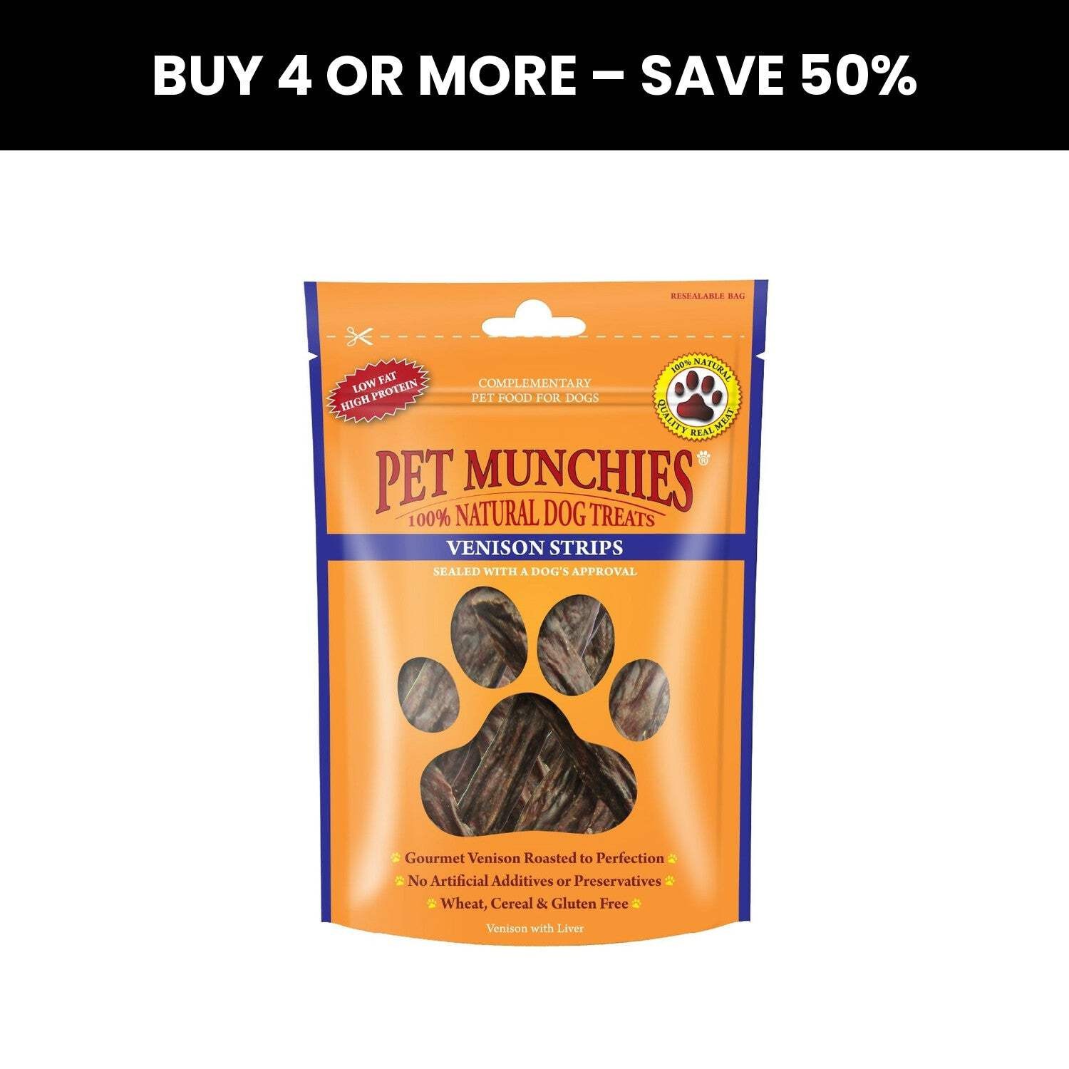Pet Munchies Venison Strips Dog Puppy Treats 75g - Image 4