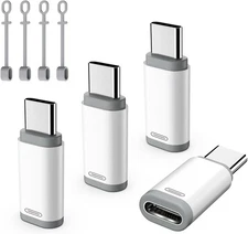 TiMOVO Lightning Female to USB C Male Adapter, 4 Pack 4 Pack, White&Gray 