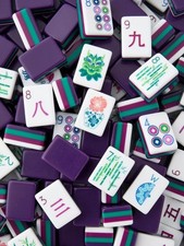 160 Imperial Purple American Mahjong Tiles 4-Layer Acrylic Engraved Set