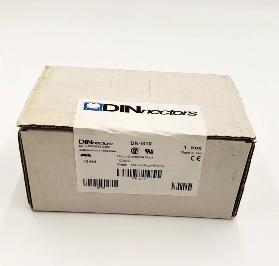New Box of 50 Automation Direct DINnectors DN-G10 Ground Terminal Block 24-10AWG - Image 2 of 4