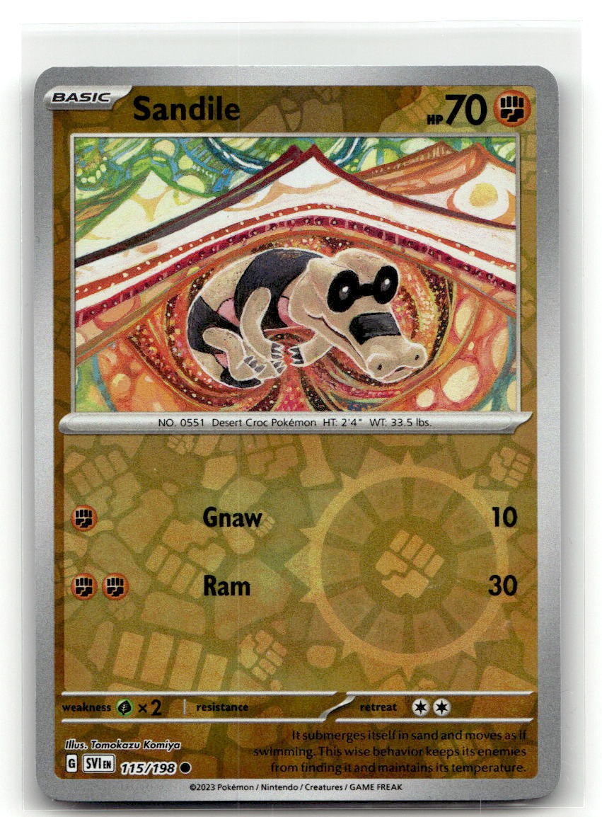 Sandile 115/198 Common SV01: Scarlet & Violet Base Set Pokemon Reverse Holofo...