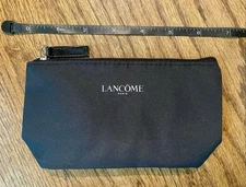 LANCOME LOT OF 3 Small Makeup Cosmetic Bag 7” Black Travel w Zipper -Multi Avail