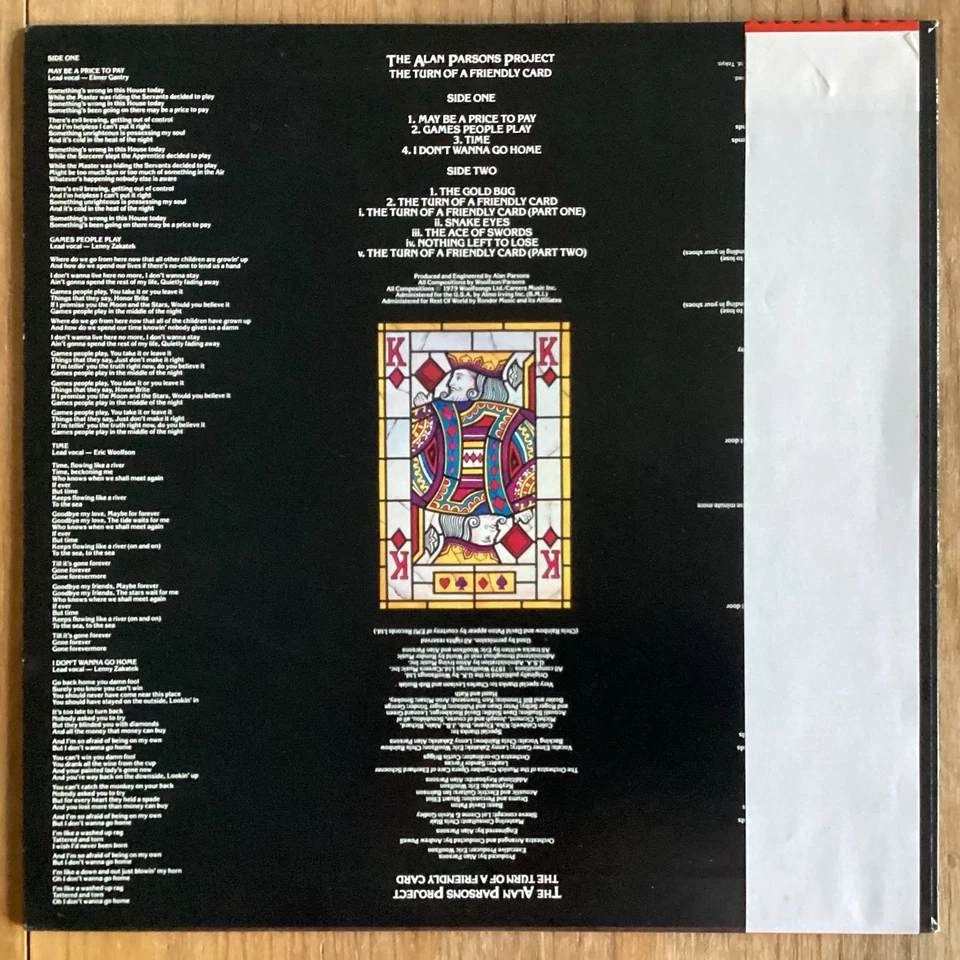 The Alan Parsons Project - The Turn Of A Friendly Card - LP 1980 Arista 25RS-107 - Photo 2/4