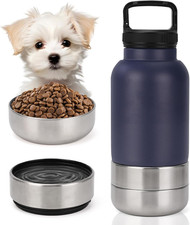 Isolierte Hundetrinkflasche Für Unterwegs - 3-In-1 Edelstahl-Wasserspender Mit A