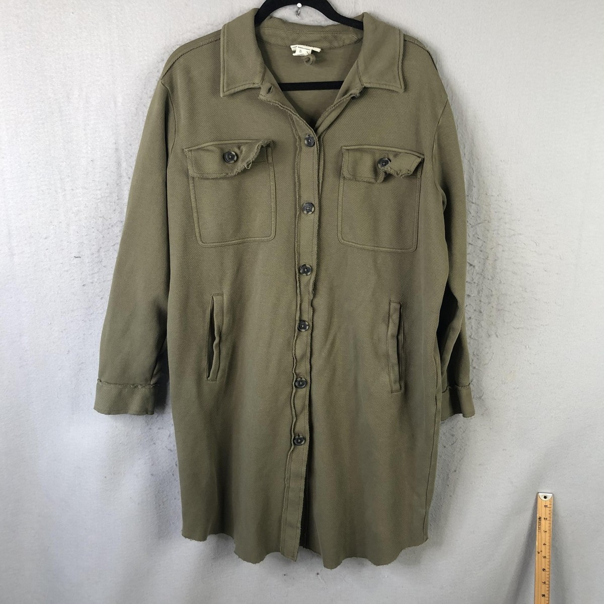 ギャラリー Ariat Jacket Womens XL Green Twill Shirt Jacket Shacket Western