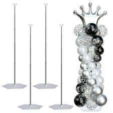 Balloon Arch Stand, Balloon Stand Set of 4, 7 Feet Height Adjustable Metal Ba...