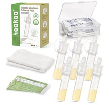haakaa Colostrum Collector Kit with Cotton Cloth Wipe and Storage Case 6pcs