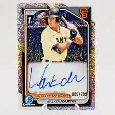 WALKER MARTIN Rookie Auto /299 Speckle Refractor 1ST Bowman #CPA-WM - Giants