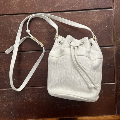 Isaac Mizrahi White Leather Bucket Bag