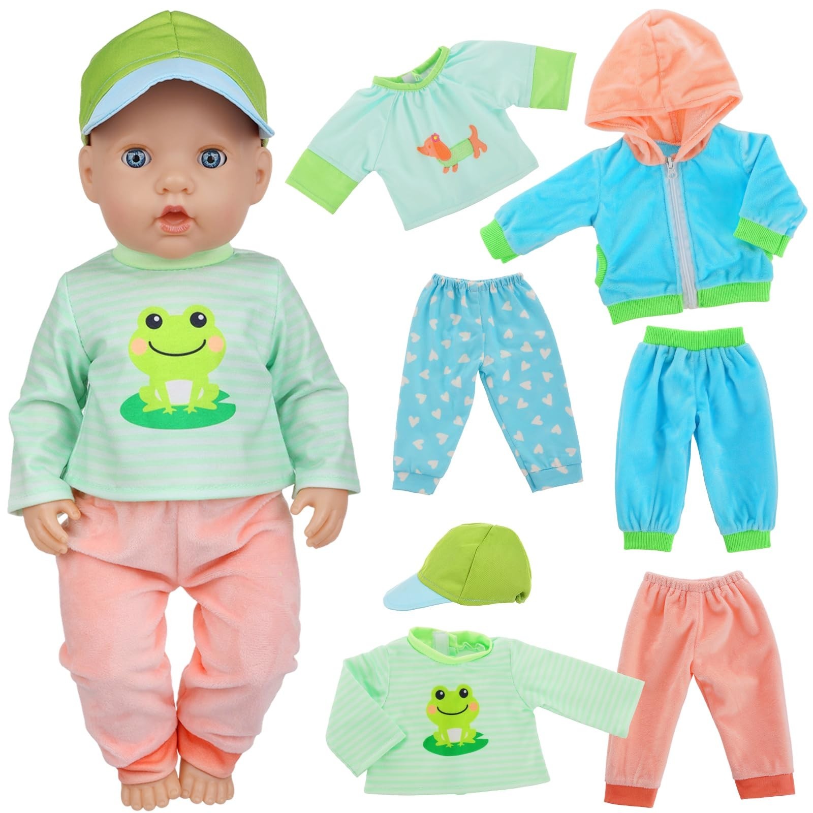 Outfits - Includes 6 Pcs Blue&green Clothes ...