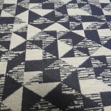 Geo Print Triangular Fabric Navy Grey Upholstery Furnishing Fabric By The Metre