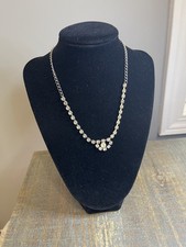 Vintage Rhinestone Crystal Statement Choker Necklace 