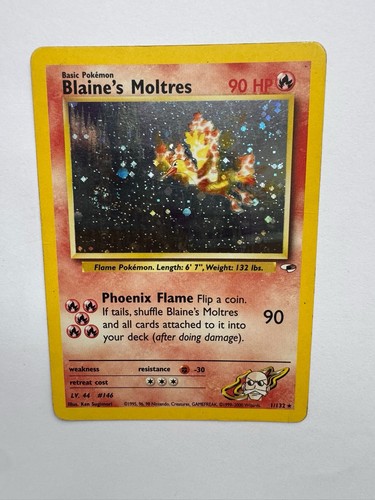 Pokémon TCG Blaine's Moltres Gym Heroes Holo Card 1/132 MP
