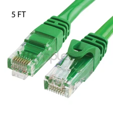 5FT CAT6 Cable Ethernet Lan Network CAT 6 RJ45 Patch Cord Internet Green NEW