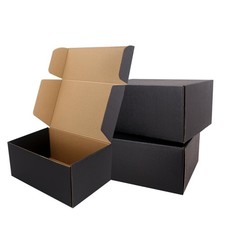5 PCS 12x9x4 Inch Black Corrugated Cardboard Shipping Mailer Boxes