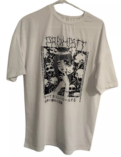 Camiseta Grunge Punk Figura y Eslogan Estampado Gráfico Hombro Caído Grande Para Mujer XS - Imagen 2 de 4