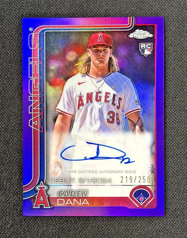2025 Chrome Update - Caden Dana /250 Rookie Debut Autograph Purple Refractor RC