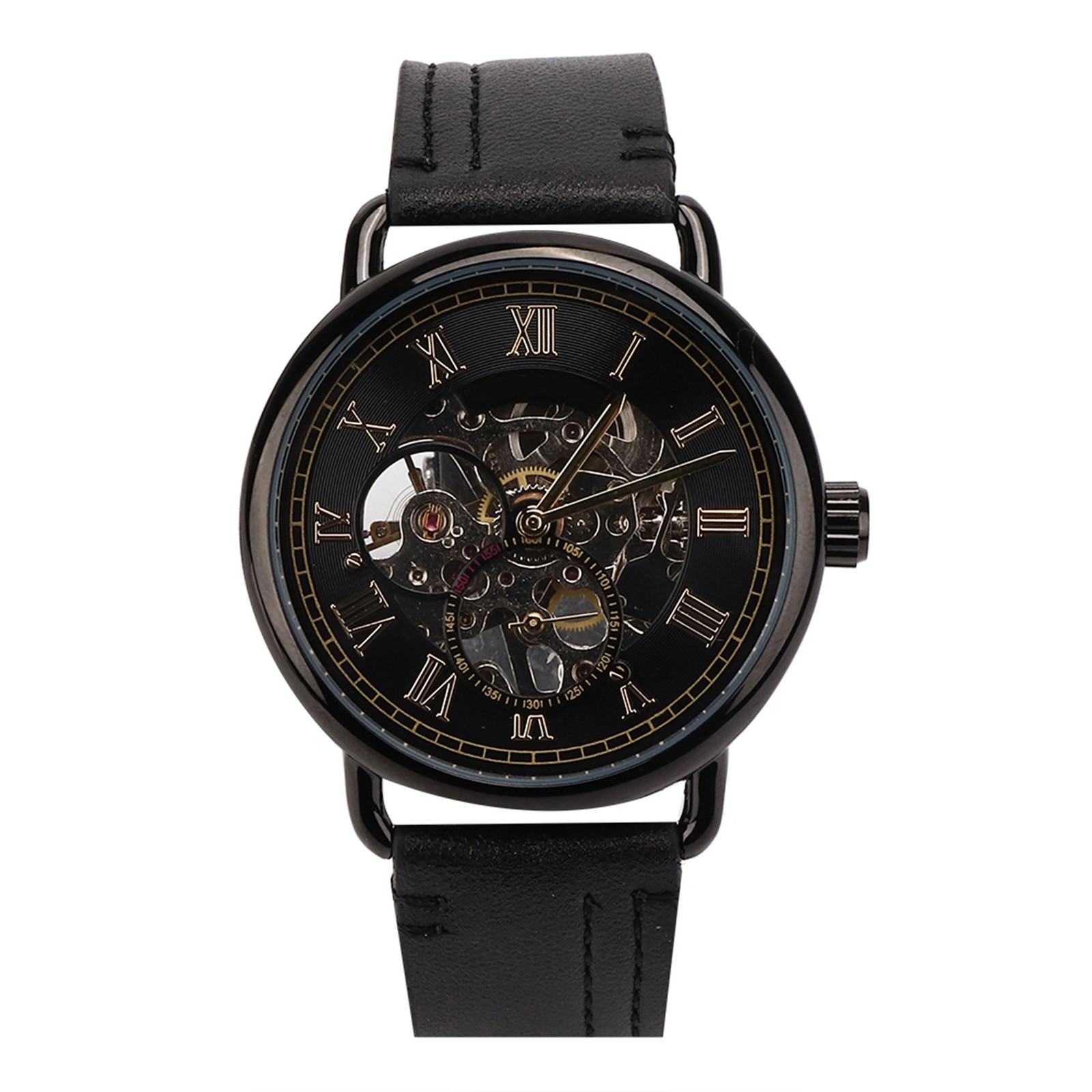 Mechanical Wrist Watch For Men Waterproof Skeleton Dial Excellent