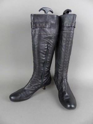 Latitude Femme Damen Schuhe Stiefel Gr. 38 Schwarz Leder Kitten Heels (19916)